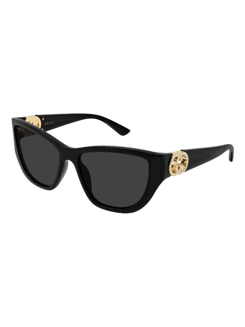 New Gucci Women's Sunglasses Black Grey Lens Injected Frame GG2122S 002 56